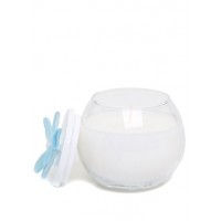 Blue Chry glass Candle