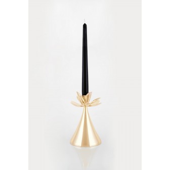 Magnolia small gold plated Candlestick