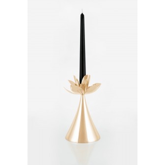 Magnolia big gold plated Candlestick