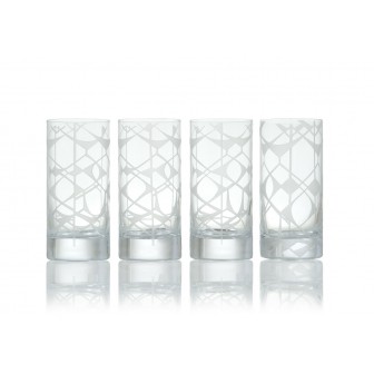 Ethnic pattern water glass set of 4