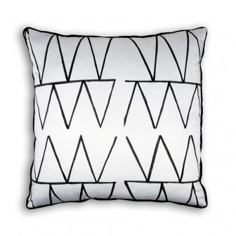 African lines white cushion decorative pillow